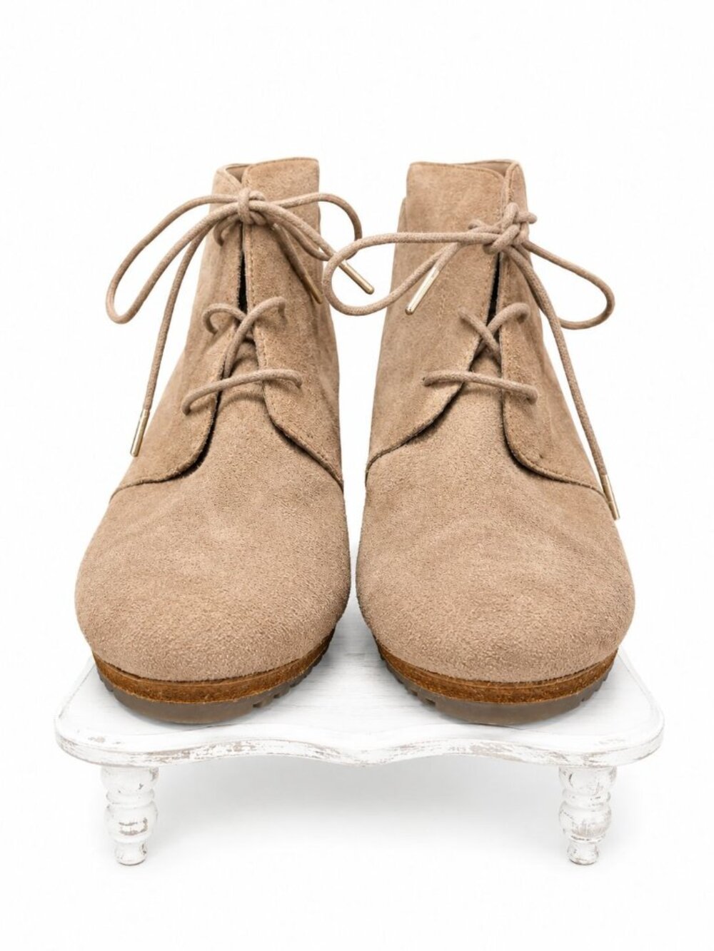 Dr. Scholls Be Energized Conquer Tan Faux Suede Stacked Wedge Lace-up, 8.5 NWOT - Picture 4 of 6